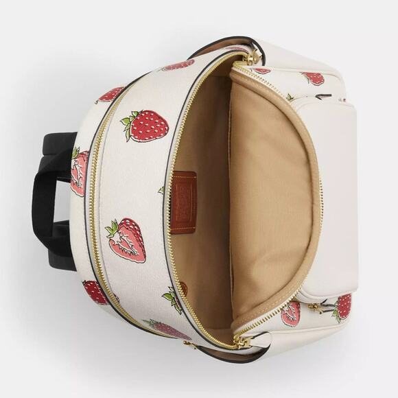 ❤️ Coach Court Backpack With Strawberry Print - Picture 3 of 11